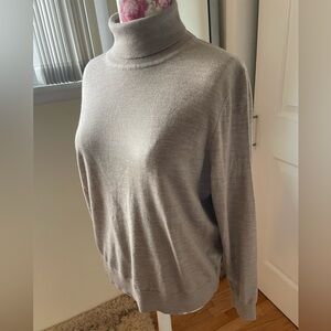 Marks & Spencer Light Beige fine merino wool Turtleneck Sweater large UK16